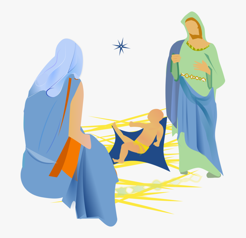 Blue,art,outerwear - Christmas Christian Png, Transparent Png