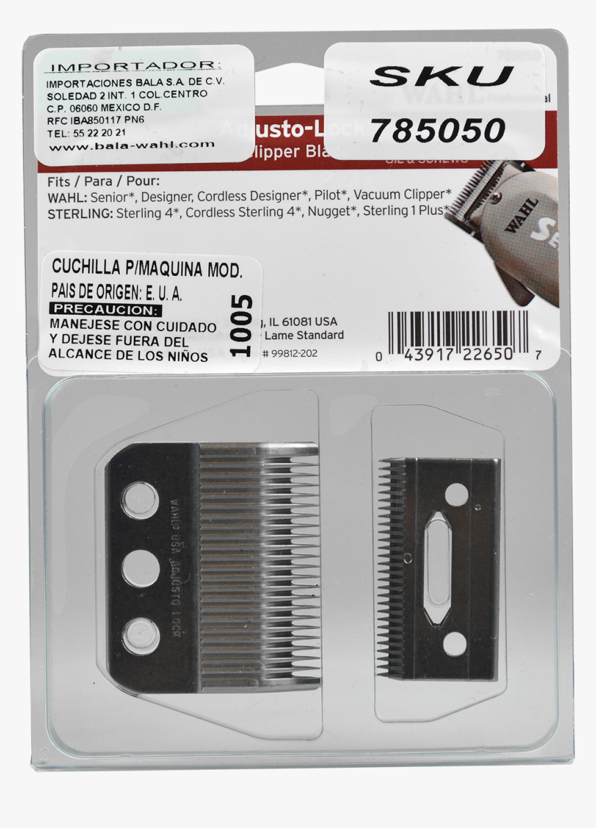 Set De Cuchillas Con 3 Orificios, , Hi-res - Wahl Replacement Blade 1005, HD Png Download