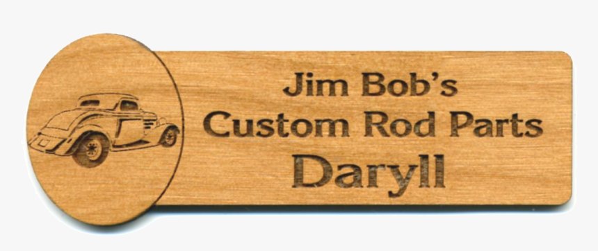 Laser Engraved Custom Wood Name Tag - Wood Tag, HD Png Download