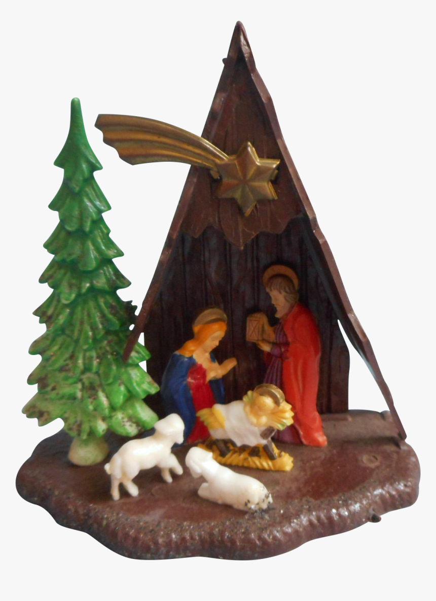 Vintage A Frame Nativity Christmas Ornament Plastic - Christmas Tree, HD Png Download