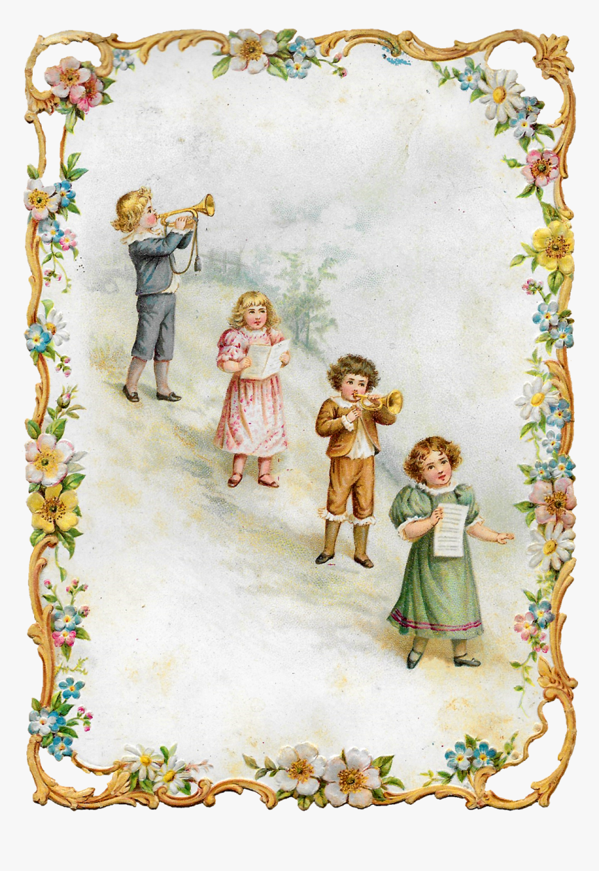 Victorian Vintage Greeting Printable Image Children - Creative Arts, HD Png Download