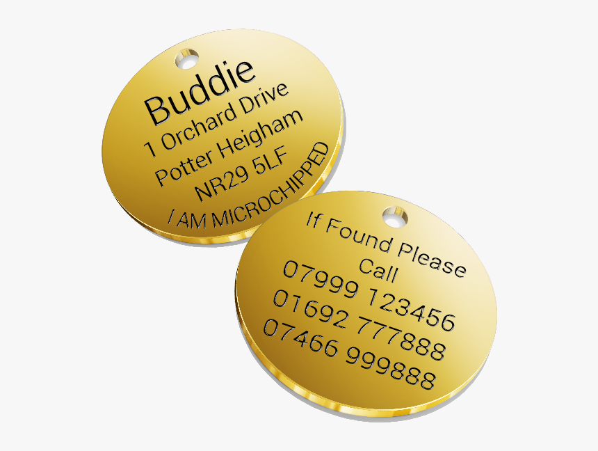 Dog Id Tag Solid Brass - Circle, HD Png Download