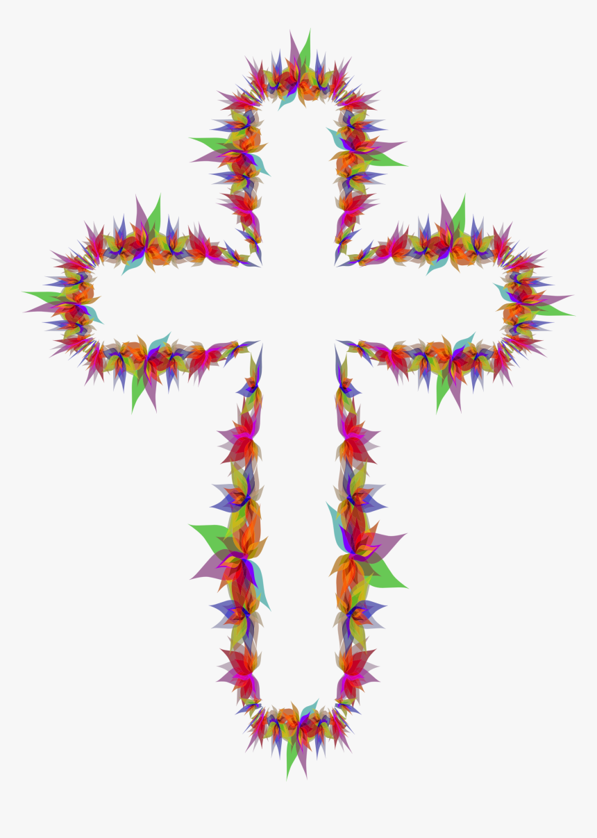 Abstract Flowers Cross Clip Arts - Cruz De Flores Png, Transparent Png