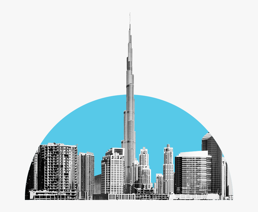 2000s - Skyline - Transparent Burj Khalifa Png, Png Download