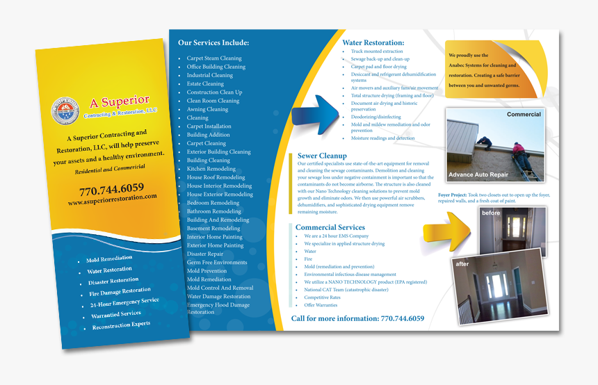 Asuperiortrifoldlarge - Mold Remediation Service Trifold Brochure, HD Png Download
