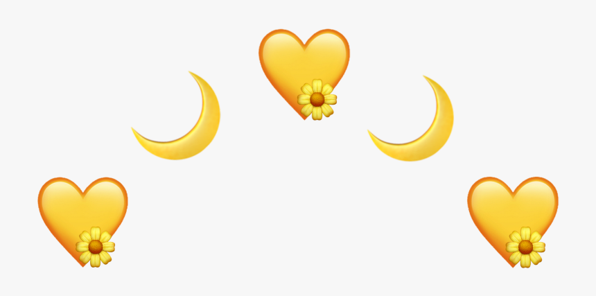 #yellow #crown #yellowheart #hearts #hearts #moon #moons - Yellow Emoji Crown Png, Transparent Png
