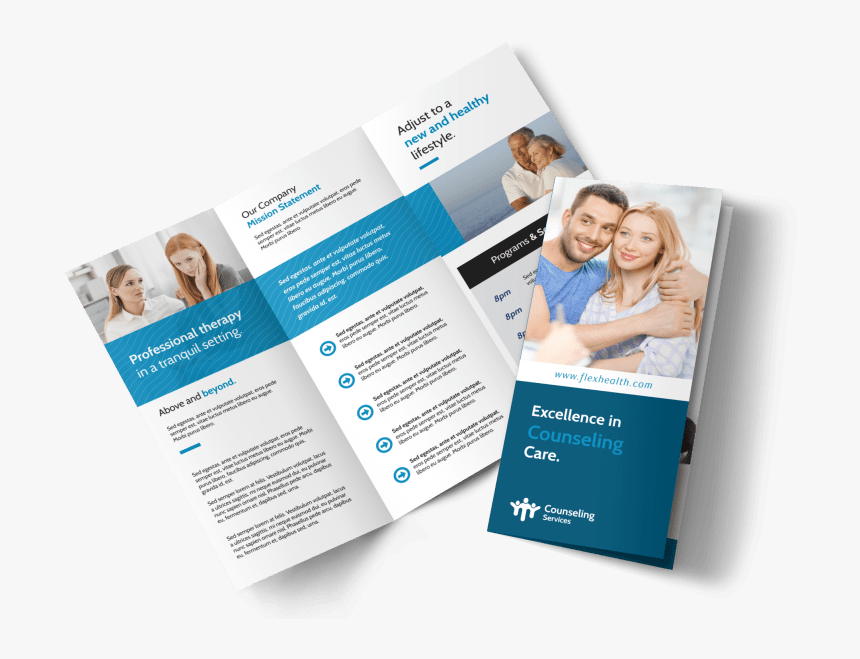 Excellent Counseling Tri-fold Brochure Template Preview - Counselling Tri Fold Leaflet Template, HD Png Download