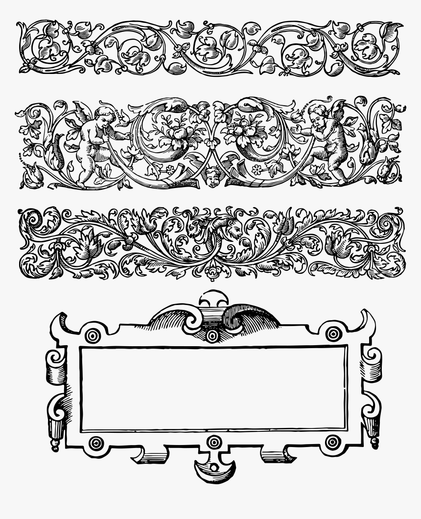 Vector Floral Rectangle - Border Floral Vector Png, Transparent Png