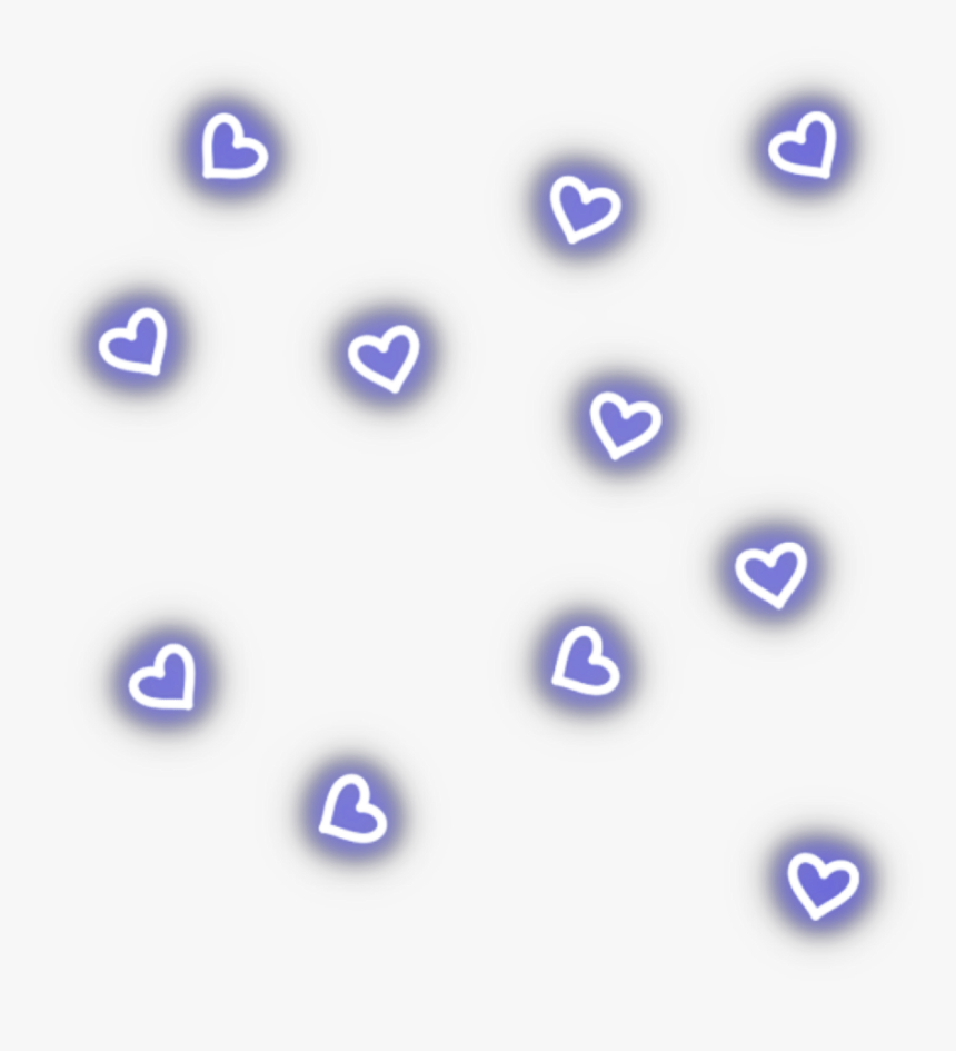 Ftestickers Overlay Hearts Light Neon Blue - Kawaii Hearts Png, Transparent Png