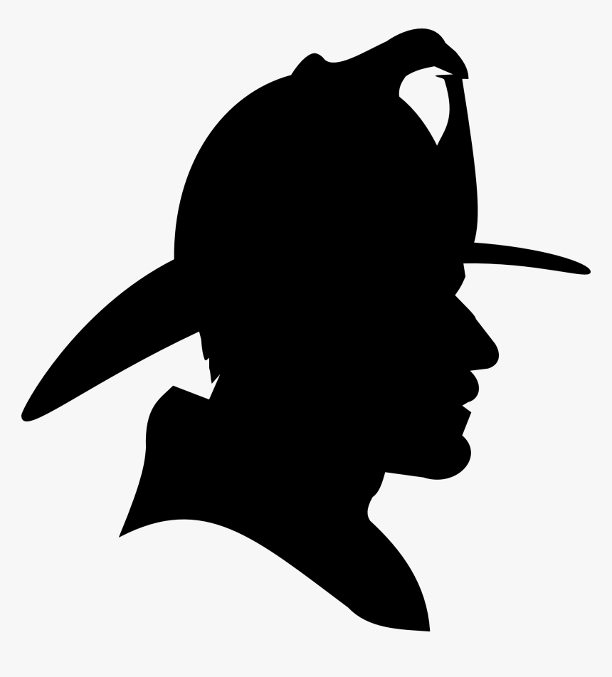 Clip Art Fire Helmet Silhouette - Firefighter Profile Silhouette, HD Png Download