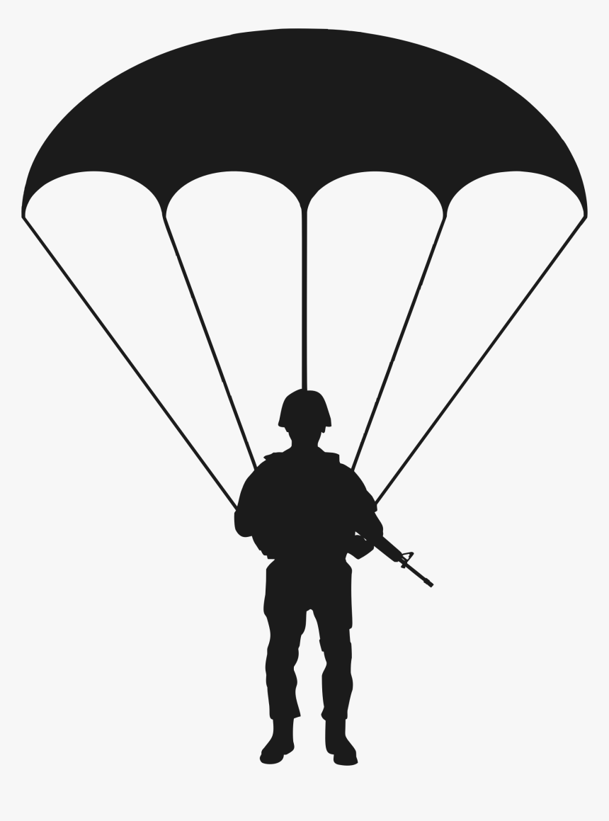Paratrooper Silhouette Clip Arts - Paratrooper Silhouette, HD Png Download