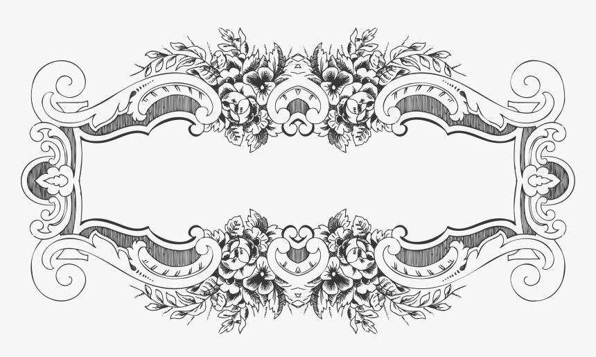 Ornate Vintage Floral Frame Clip Arts - Vintage Ornamental, HD Png Download