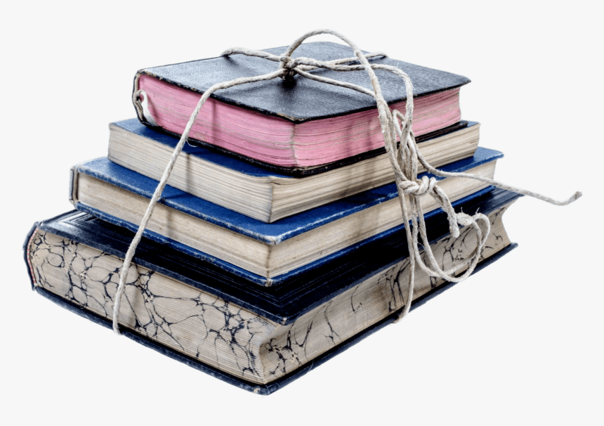 Book, Old, Pile, Stack, Bookshelf - Как Связать Стопку Книг, HD Png Download