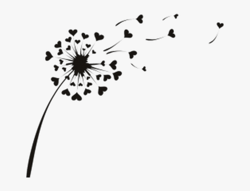 Love Heart Dandelion Flowers Wall Sticker Decal - Dente De Leão Desenho, HD Png Download
