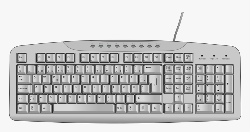 Pc Clipart Keyboard - Keyboard Image White Hd, HD Png Download