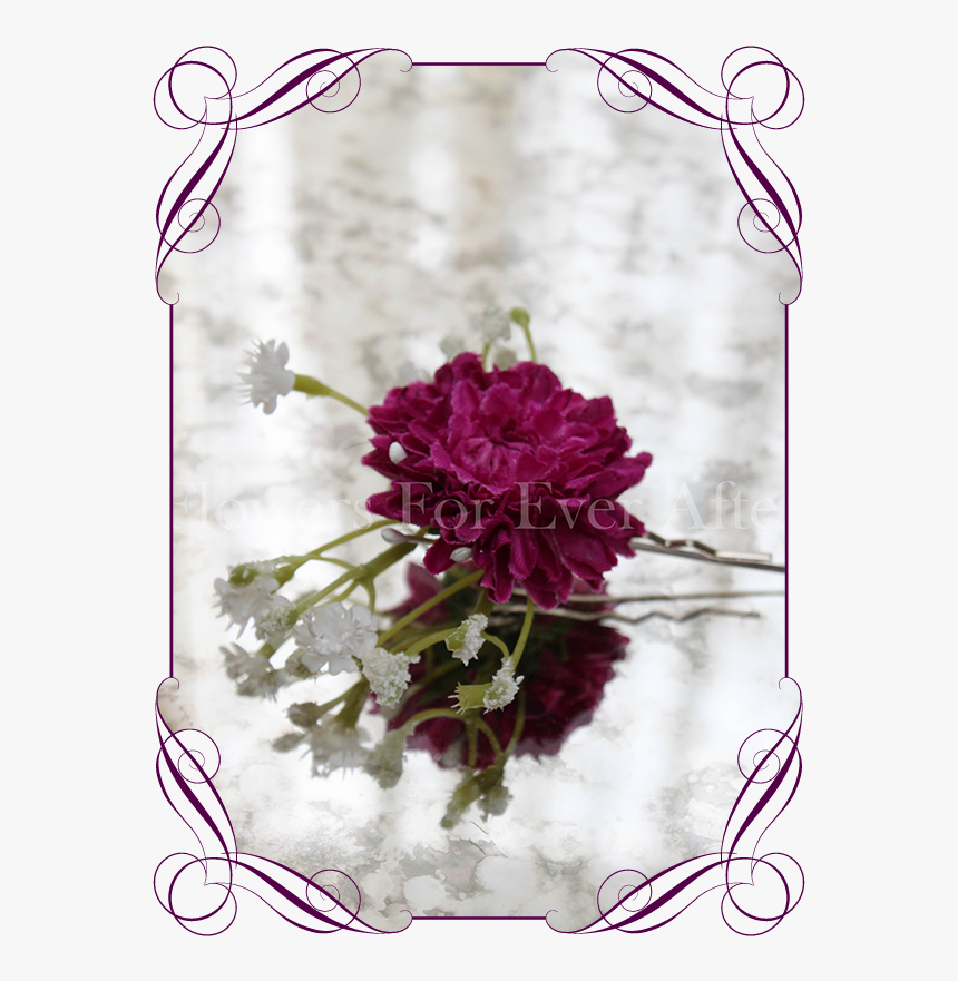 Magenta Fuchsia Pink And Baby S Breath Silk Artificial - Flower Girls Basket Design, HD Png Download