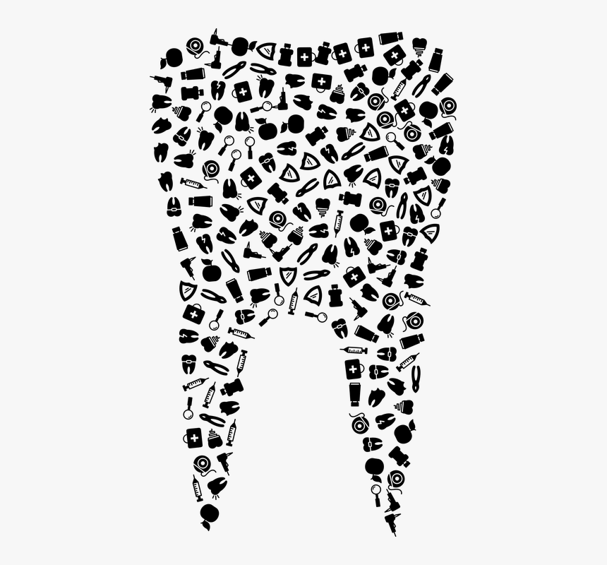 Dental, Dentist, Doctor, Teeth, Tooth, Health, Hygiene - Dental Black And White, HD Png Download