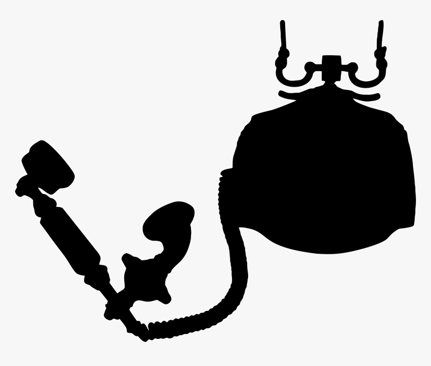 Vintage Style Telephone Silhouette - Clip Art, HD Png Download