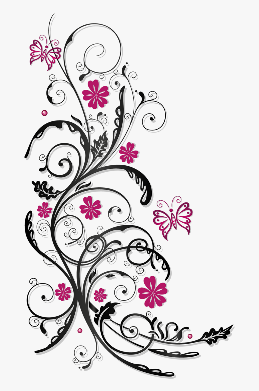 Floral Rose Butterfly Vector, HD Png Download