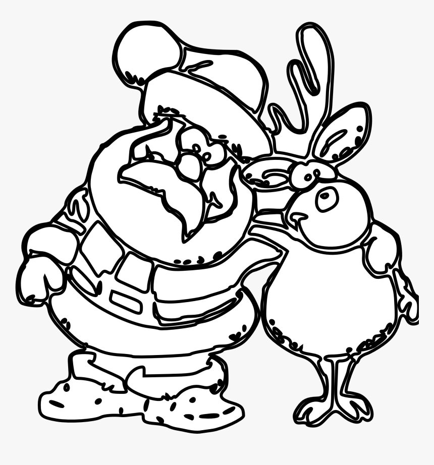 Christmas Line Art - Christmas Clip Art Black And White, HD Png Download