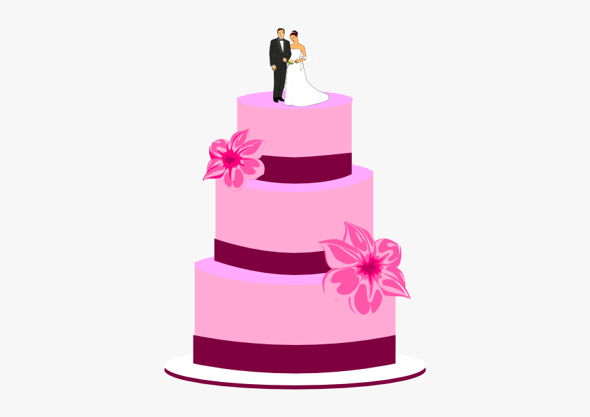 Download Wedding Cake Png - Pink Wedding Cake Clipart, Transparent Png
