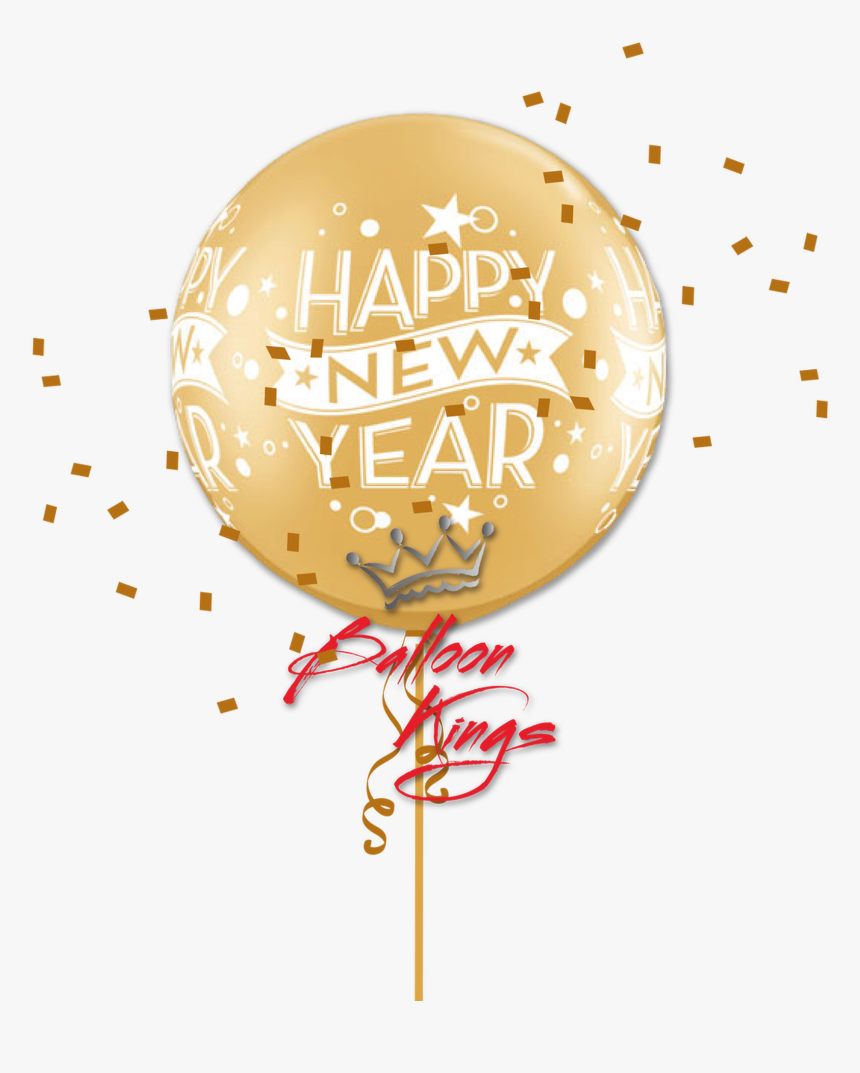 30in Latex Gold New Year Confetti - Calligraphy, HD Png Download
