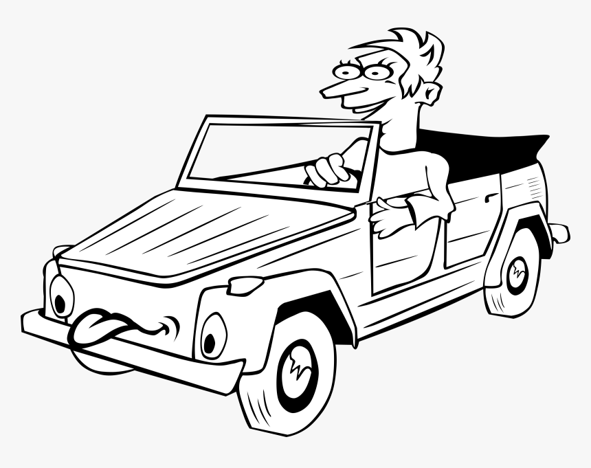 Car Drawing Vector - Inside The Car Clipart Black And White, HD Png Download