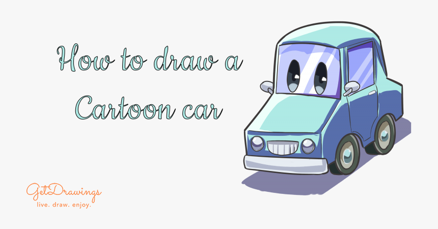 How To Draw A Cartoon Car - City Car, HD Png Download