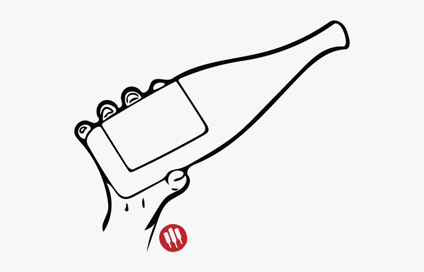 Woman Holding Wine Bottle Png - Wine Bottle Black And White Png, Transparent Png
