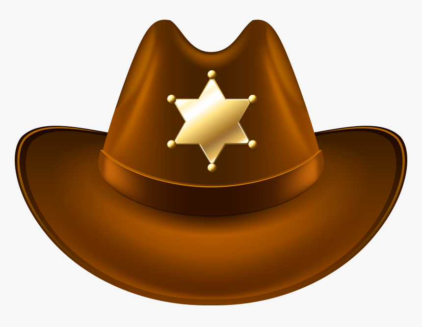 Cowboy Hat With Sheriff Badge Transparent Png Clip - Transparent Background Cowboy Hat Clipart, Png Download