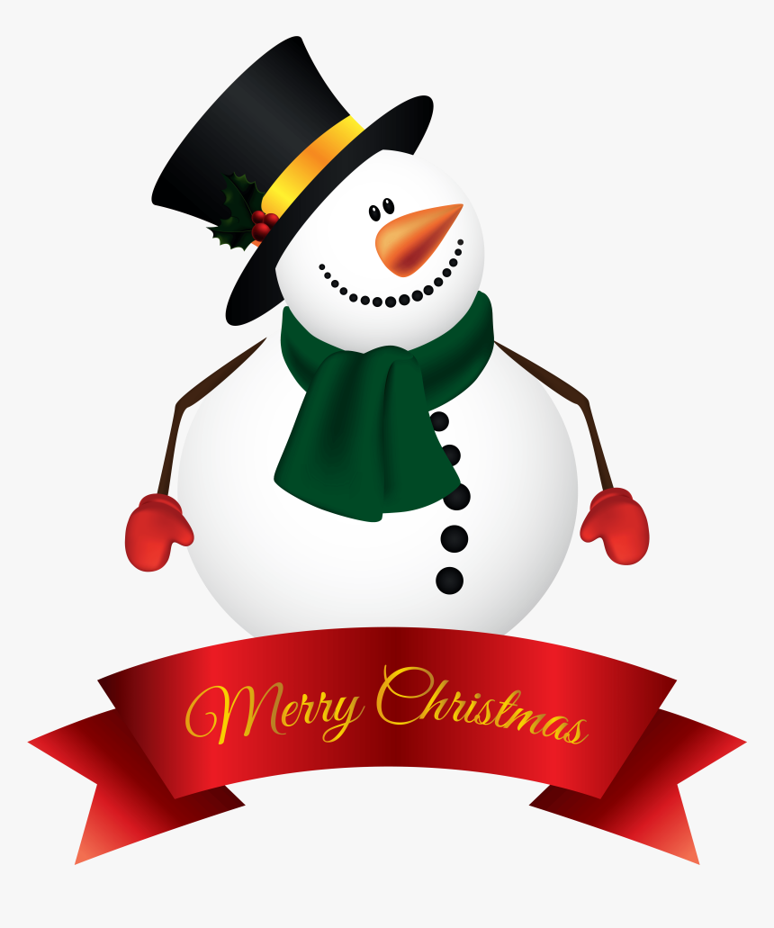 Transparent Merry Christmas Banner Png - Merry Christmas Snowman Clipart, Png Download