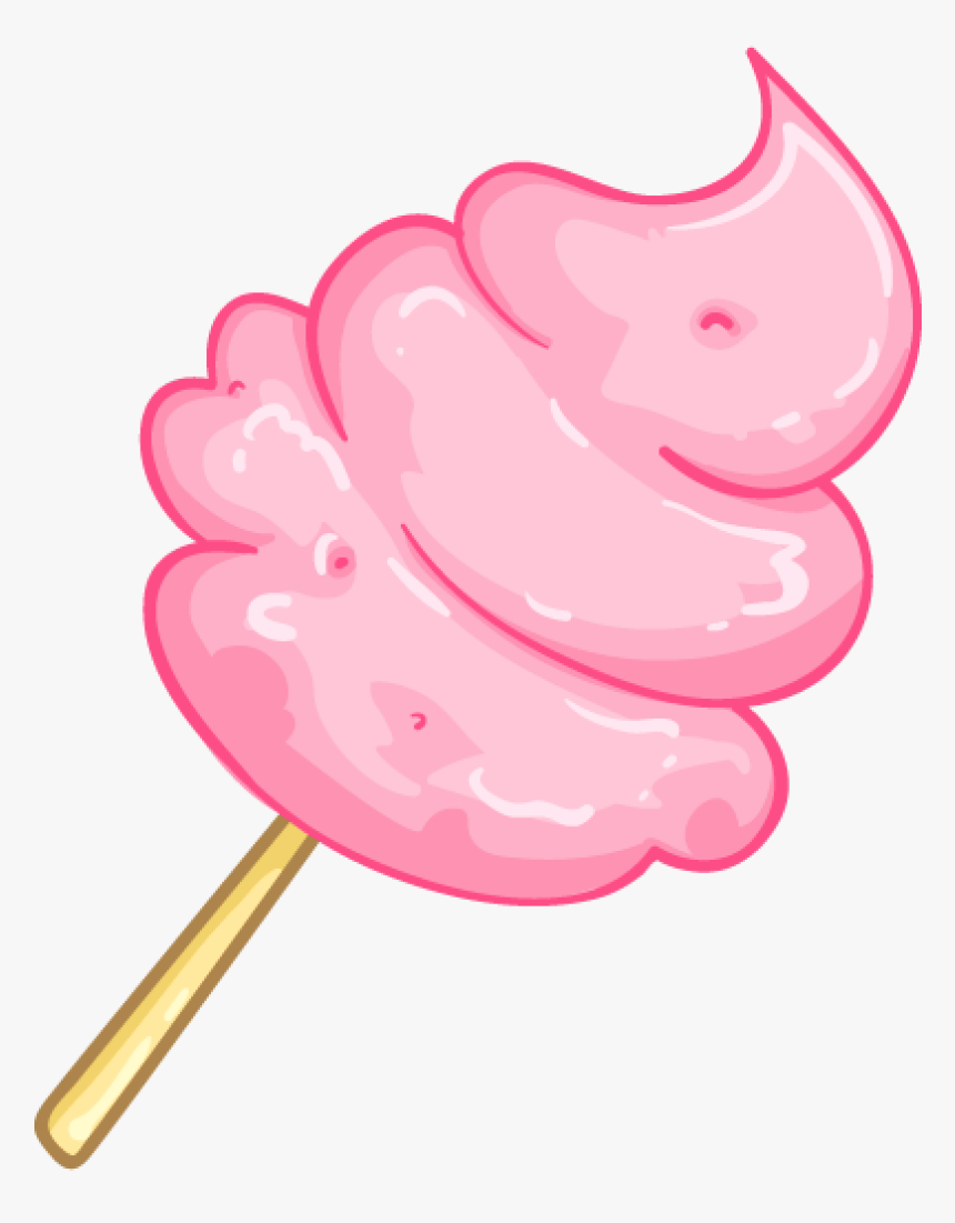Cotton Candy Lollipop Sugar Clip Art - Cotton Candy Clipart, HD Png Download