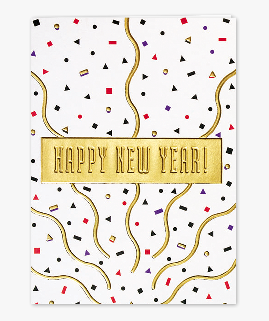 Picture Of Happy New Year Confetti Greeting Card - Illustration, HD Png Download