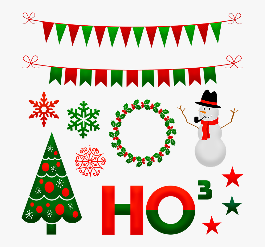 Christmas Snowman, Christmas Bunting, Wreath, Ho - Snowman Free Christmas, HD Png Download