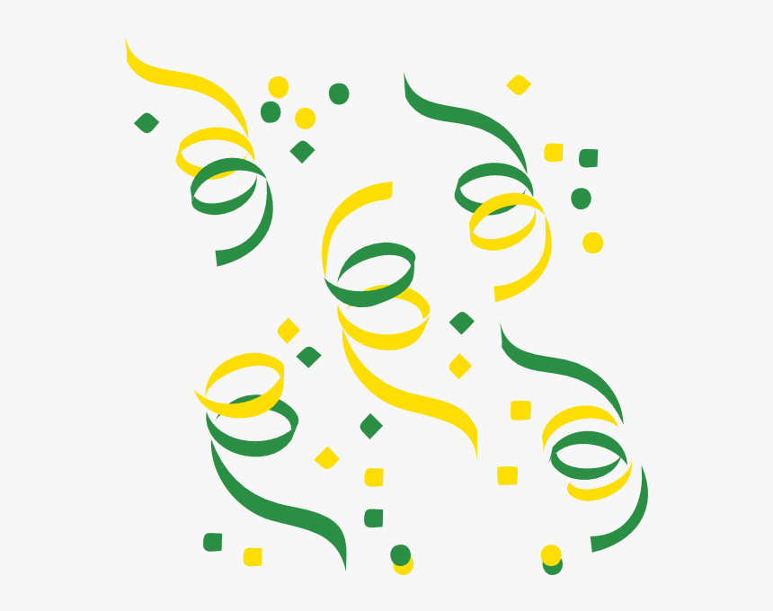 Transparent Confetti Clip Art - Green And Yellow Confetti, HD Png Download
