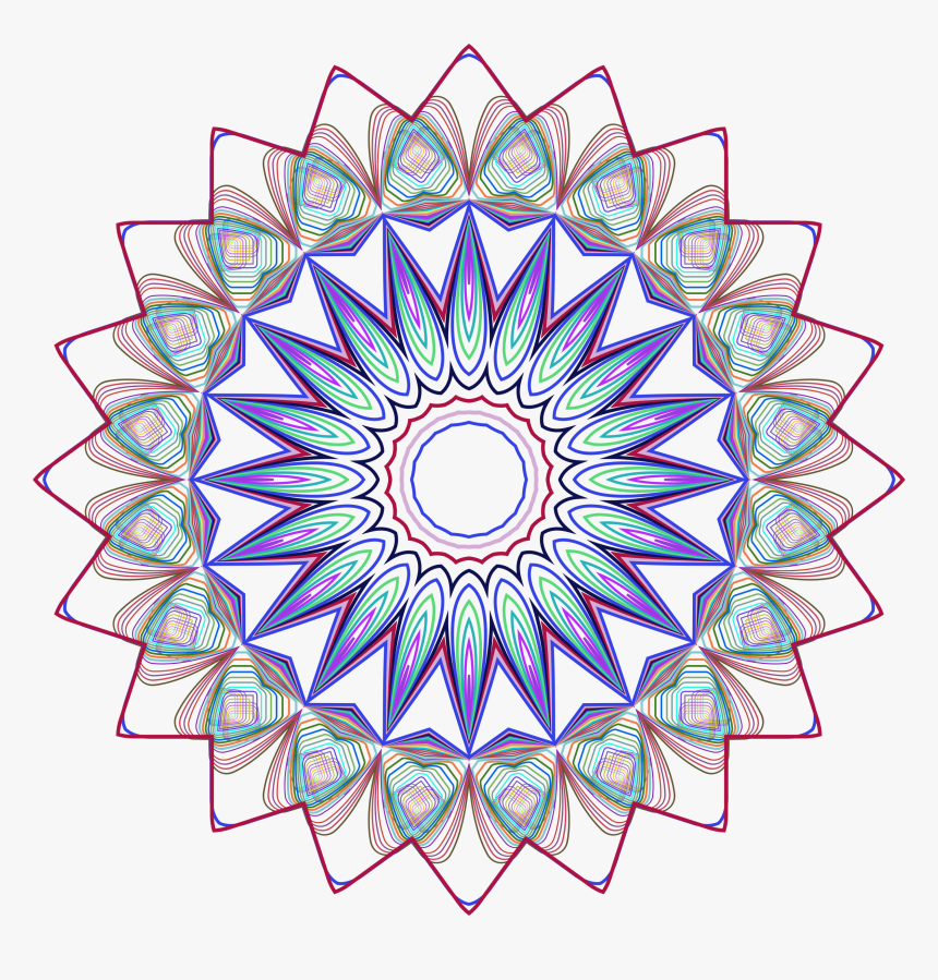 Prismatic Mandala Line Art Design 3 No Background Clip - Art Mandala Transparent Background, HD Png Download