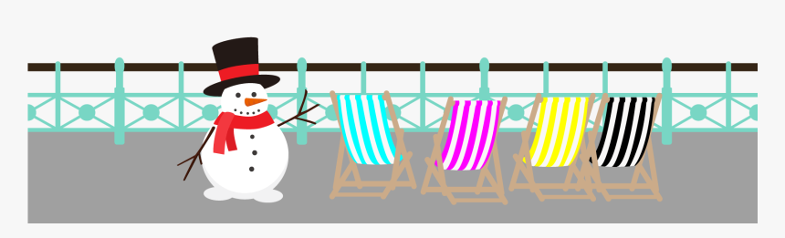 Railings And Cmyk Deckchairs Christmas Snowman - Snowman, HD Png Download