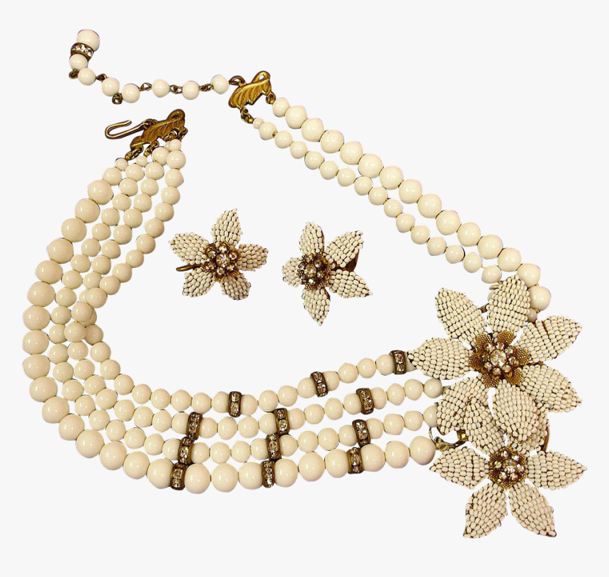 Pearl Earring Necklace Bracelet Body Jewellery - Necklace, HD Png Download