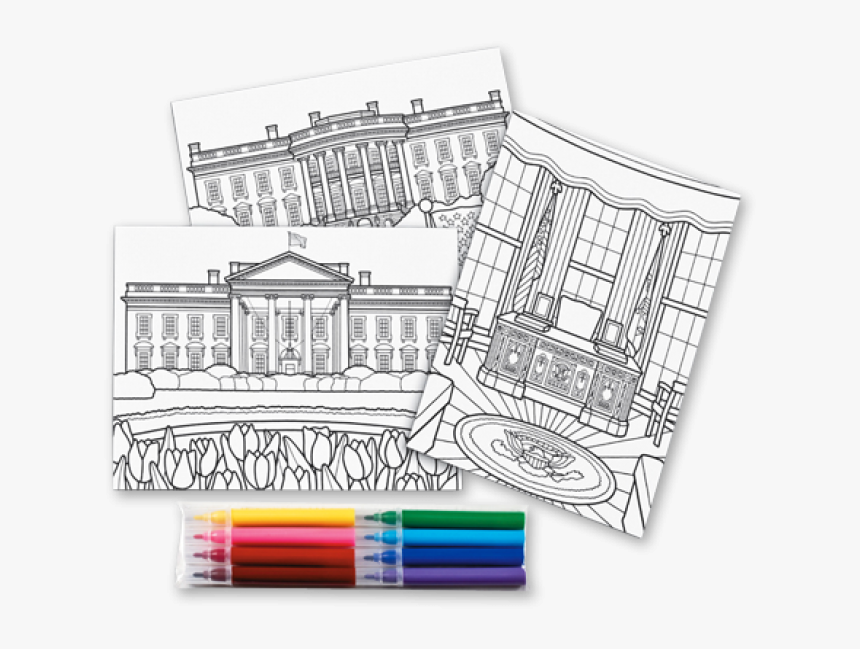 White House Postcards To Color - Postcards To Color, HD Png Download