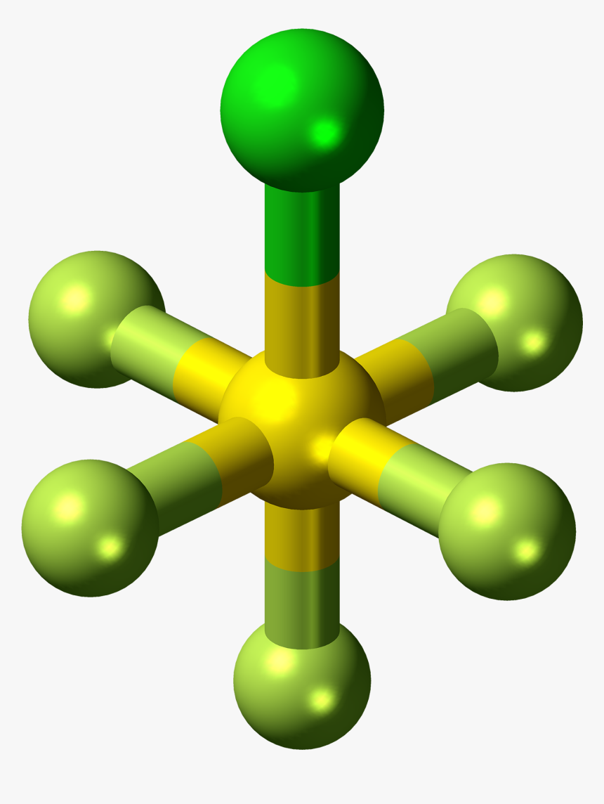 Sulfur Chloride Pentafluoride Molecule Ball - Sulfur Molecules Png, Transparent Png