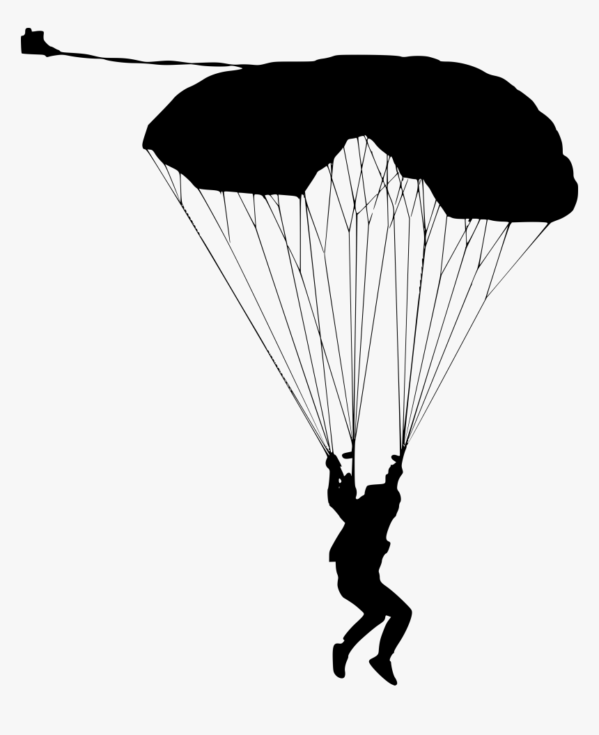 Parachute Silhouette Png, Transparent Png