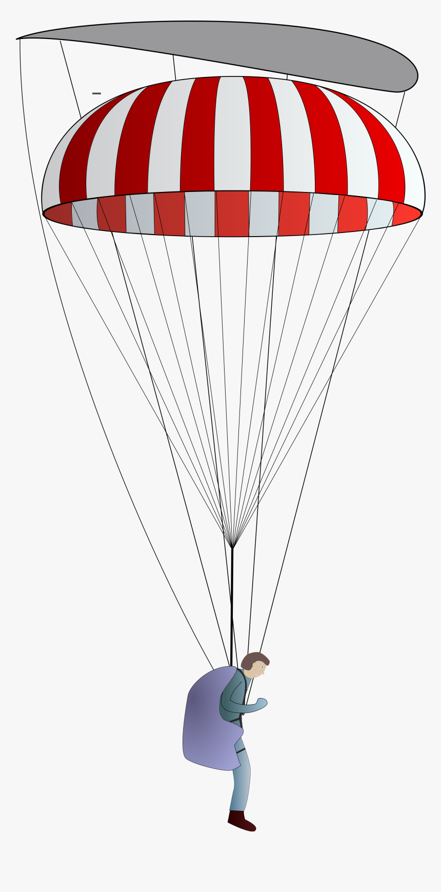 File Longueur Suspentage Parapente - Open Parachute Clipart, HD Png Download
