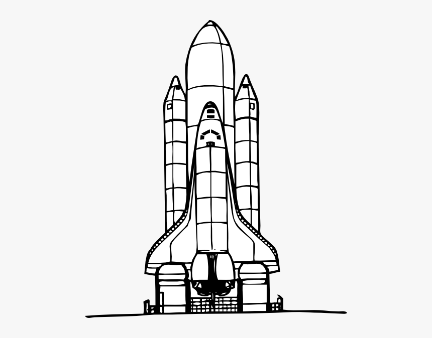 Space Shuttle Liftoff Svg Clip Arts - Space Shuttle Clipart Black And White, HD Png Download