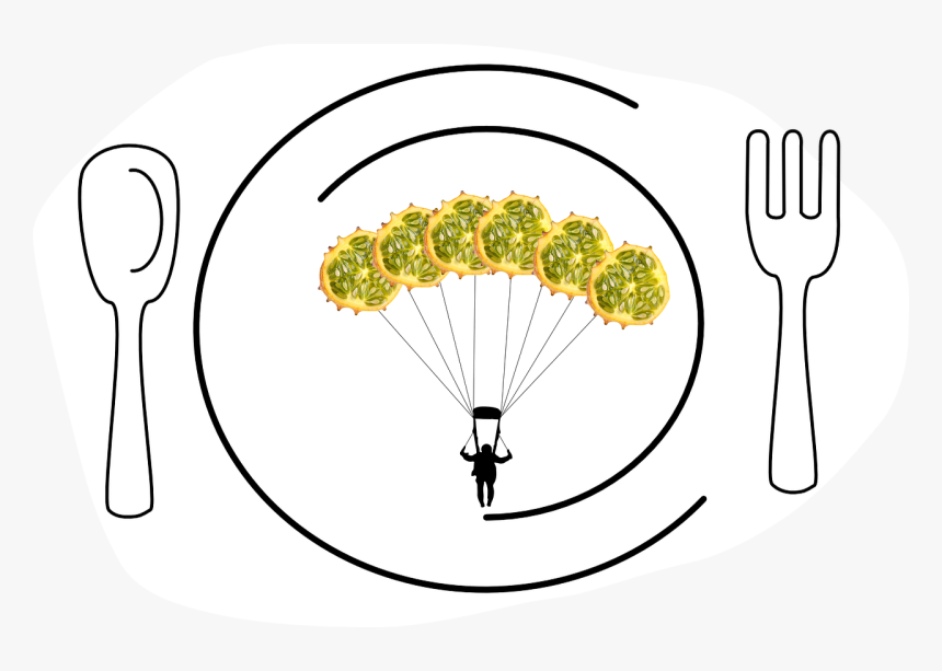 Food Design Vector, Parachute Silhouette, Fruit, Food - Food, HD Png Download
