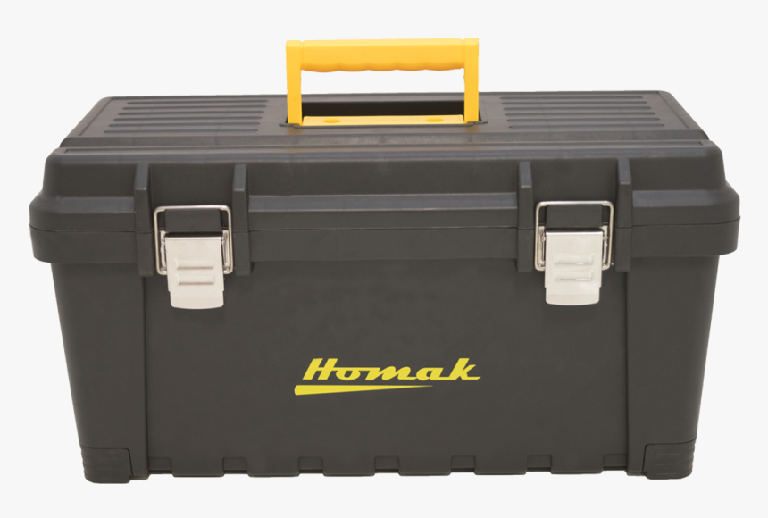 19″ Black Plastic Toolbox With Metal Latches - Wood, HD Png Download