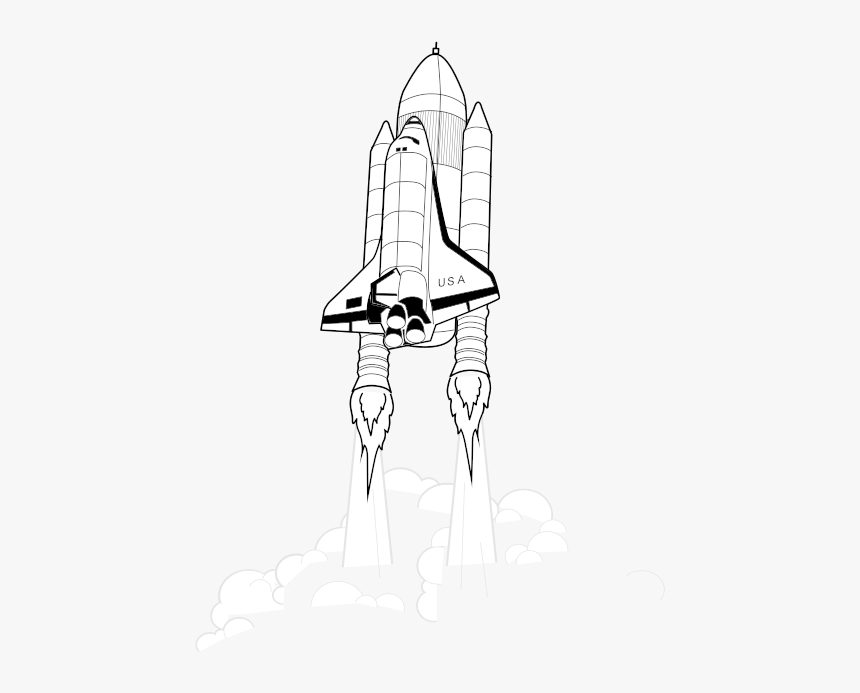 Monochrome - Spaceship Lift Off Clipart, HD Png Download
