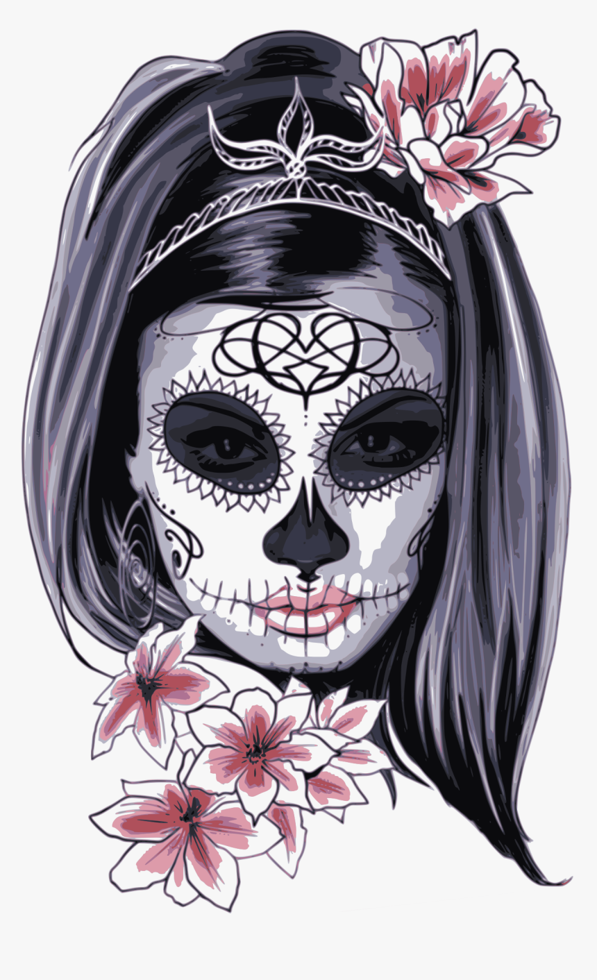 Clip Art Day Of The Dead Woman - Catrina Png, Transparent Png