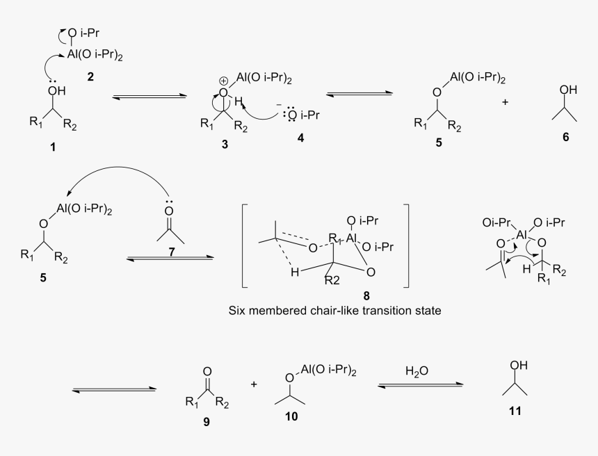 Oppenauer Oxidation Mechanism Layout - Secondary Alcohol Oxidation Mechanism, HD Png Download