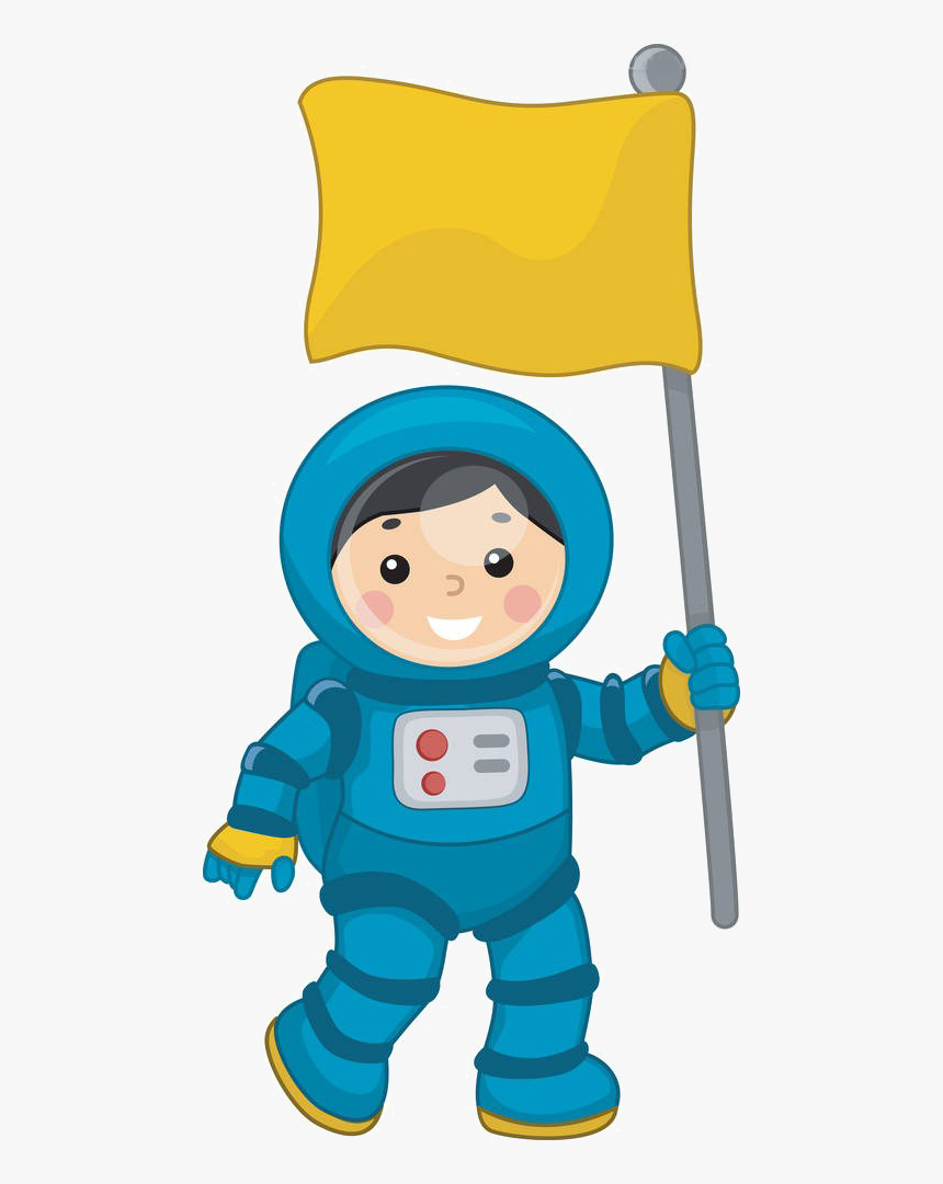Space Suit Clip Art - Astronaut With Flag Clipart, HD Png Download
