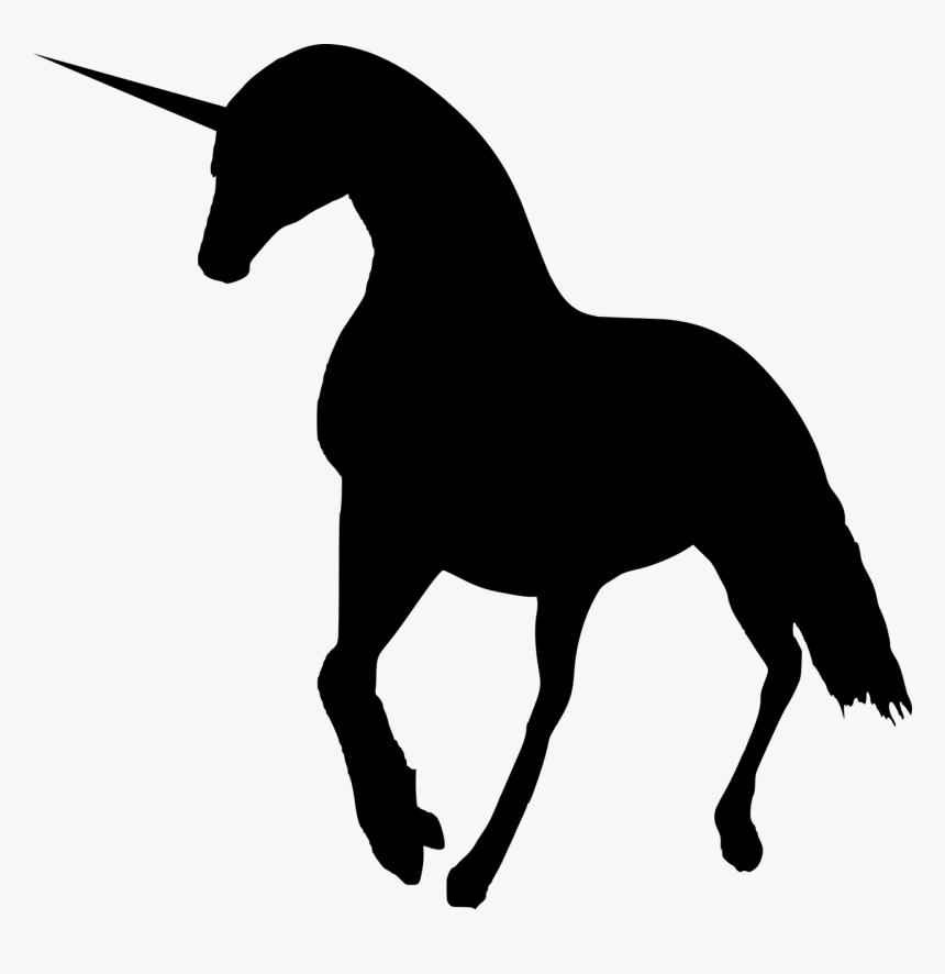 Silhouette, Unicorn, Horse, Running, Wiled - Portable Network Graphics, HD Png Download